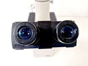 Thumbnail image of Nikon TMS-F Inverted Microscope w/ 3 x Objectives Ph1/Ph2/Ph3 0.25, 20, 40 Lab