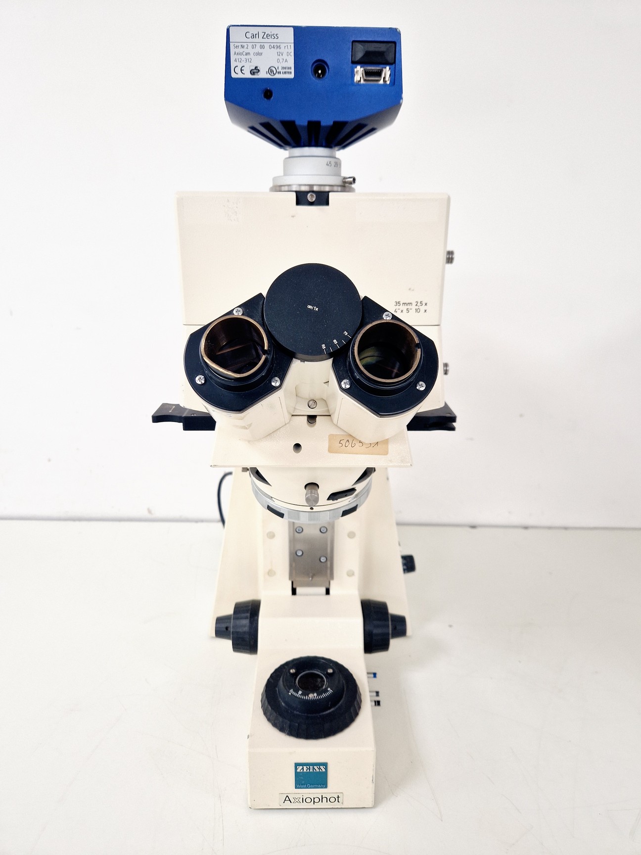 Image of Zeiss Axiophot Microscope w/ Axiocam Color 412-312 Spares/Repair Lab