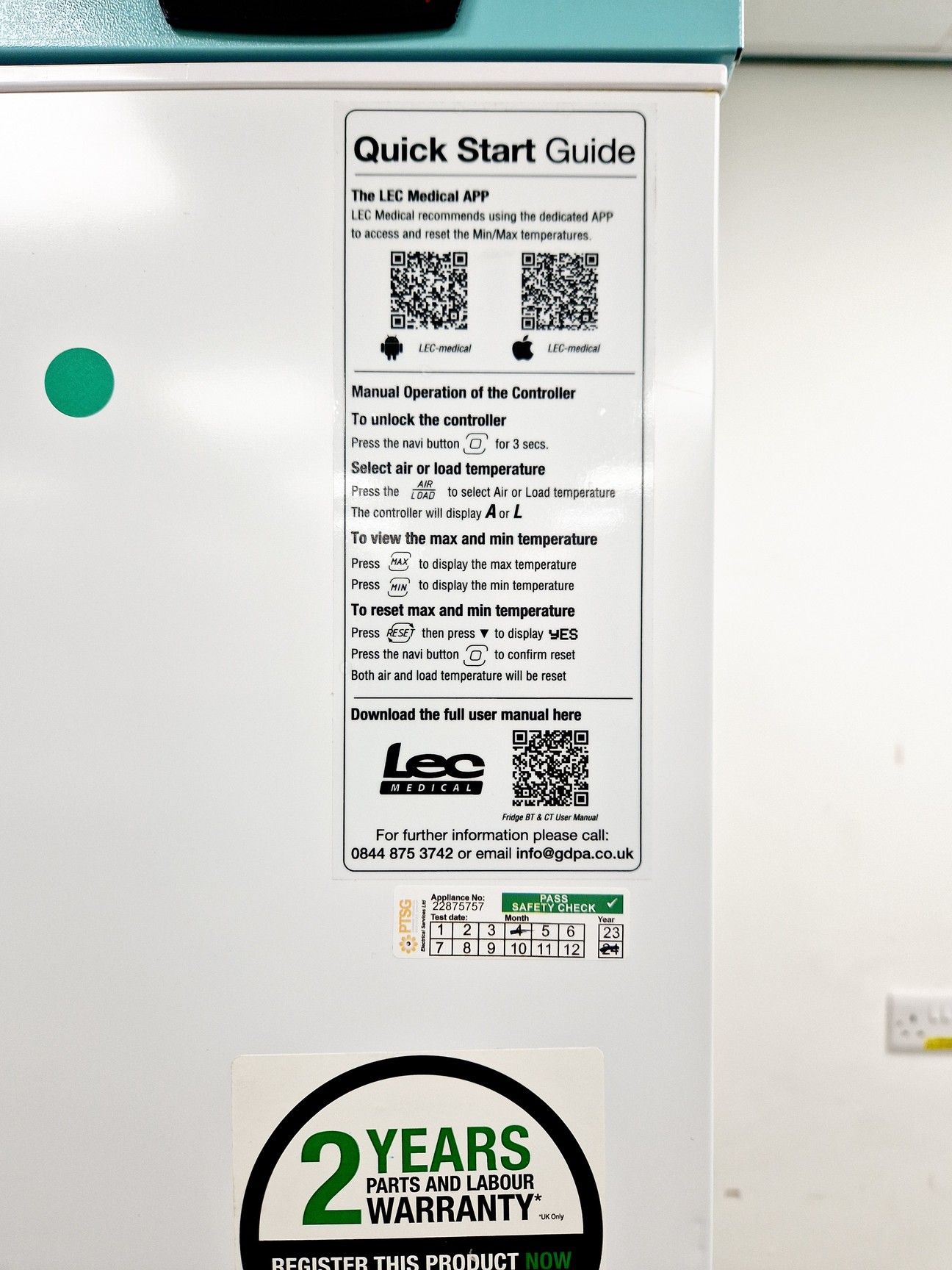 Image of LEC Model Medical LSFSF312BT Laboratory Freezer 