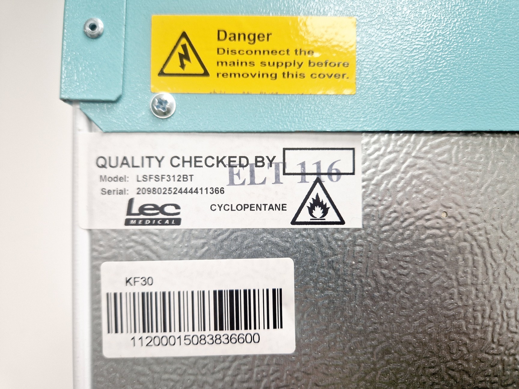 Image of LEC Medical LSFSF312BT Laboratory Freezer Lab