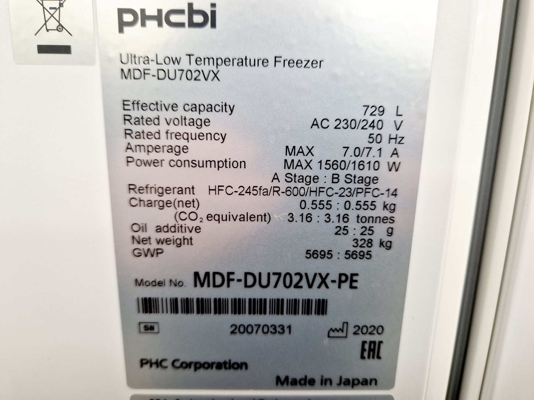 Image of PHCBI MDF-DU702VX-PE Twin Guard -86ºc ULT Freezer Lab