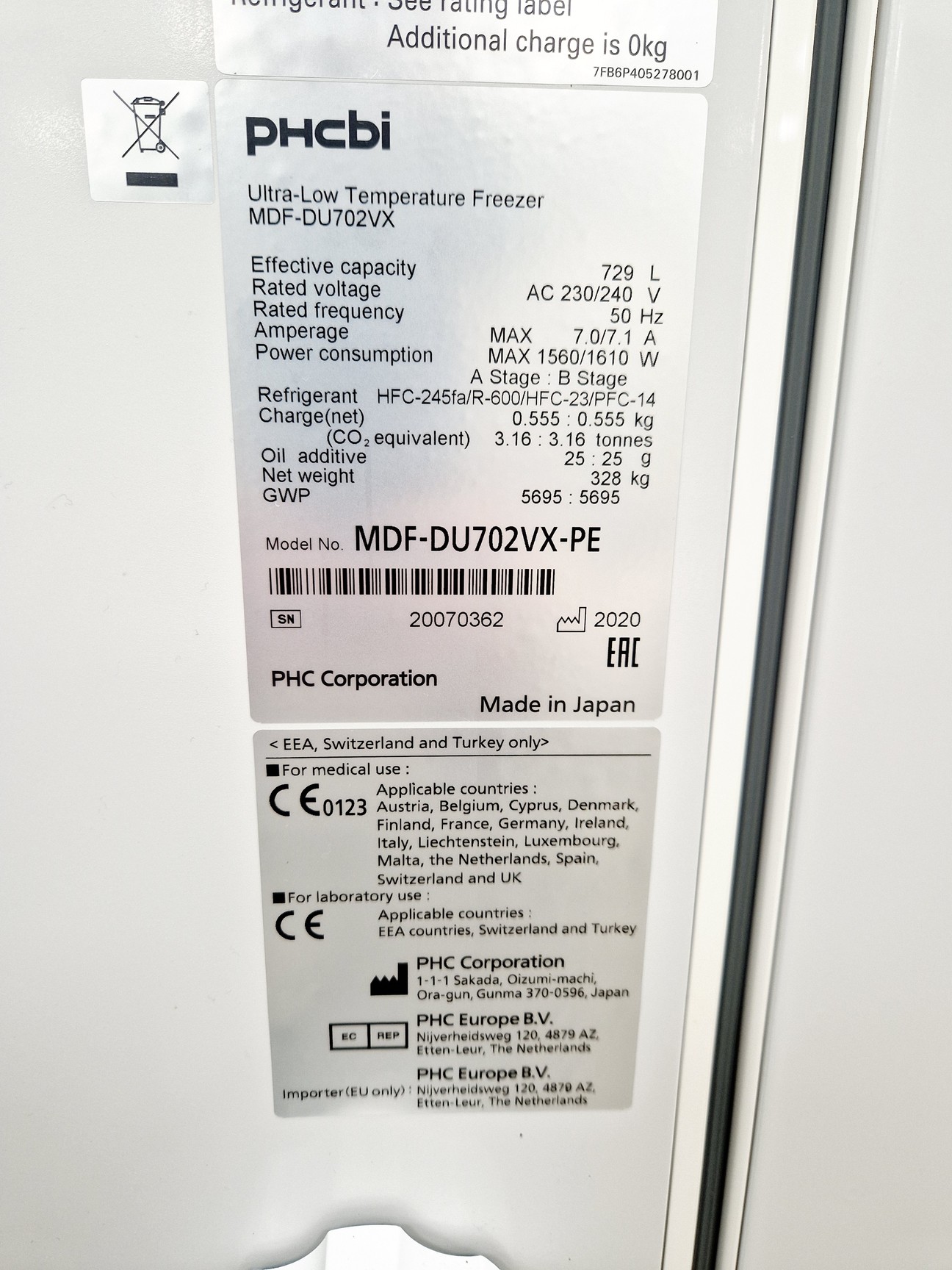 Image of PHCBI MDF-DU702VX-PE Twin Guard -86ºc ULT Freezer Lab