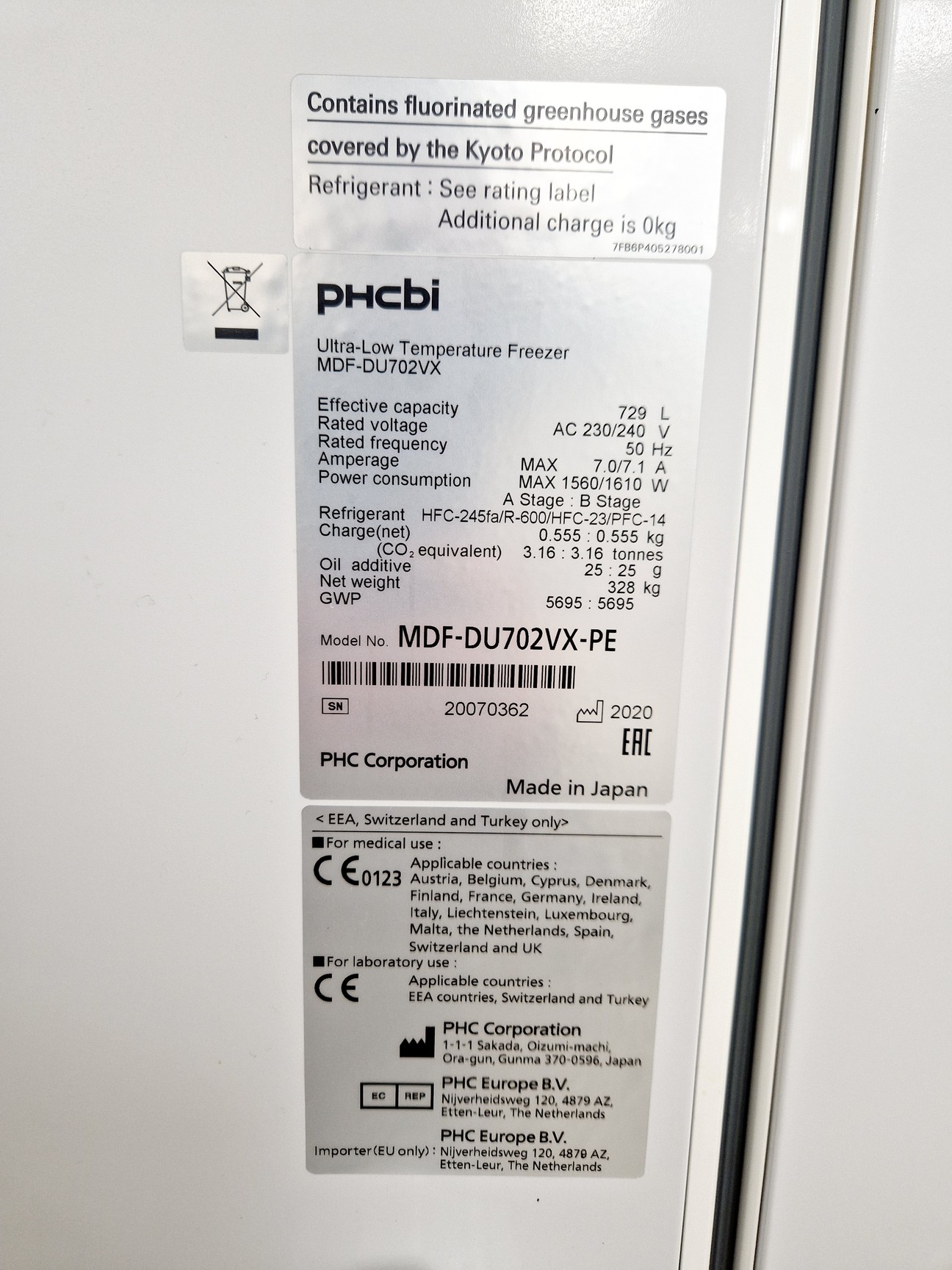 Image of PHCBI MDF-DU702VX-PE Twin Guard -86ºc ULT Freezer Lab