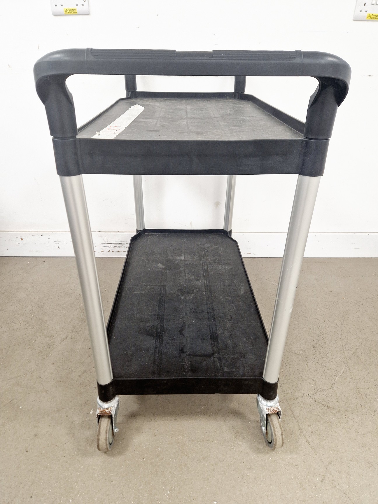 Image of Black Two Tier Trolley L x 50 W x 110 H x 97 cm