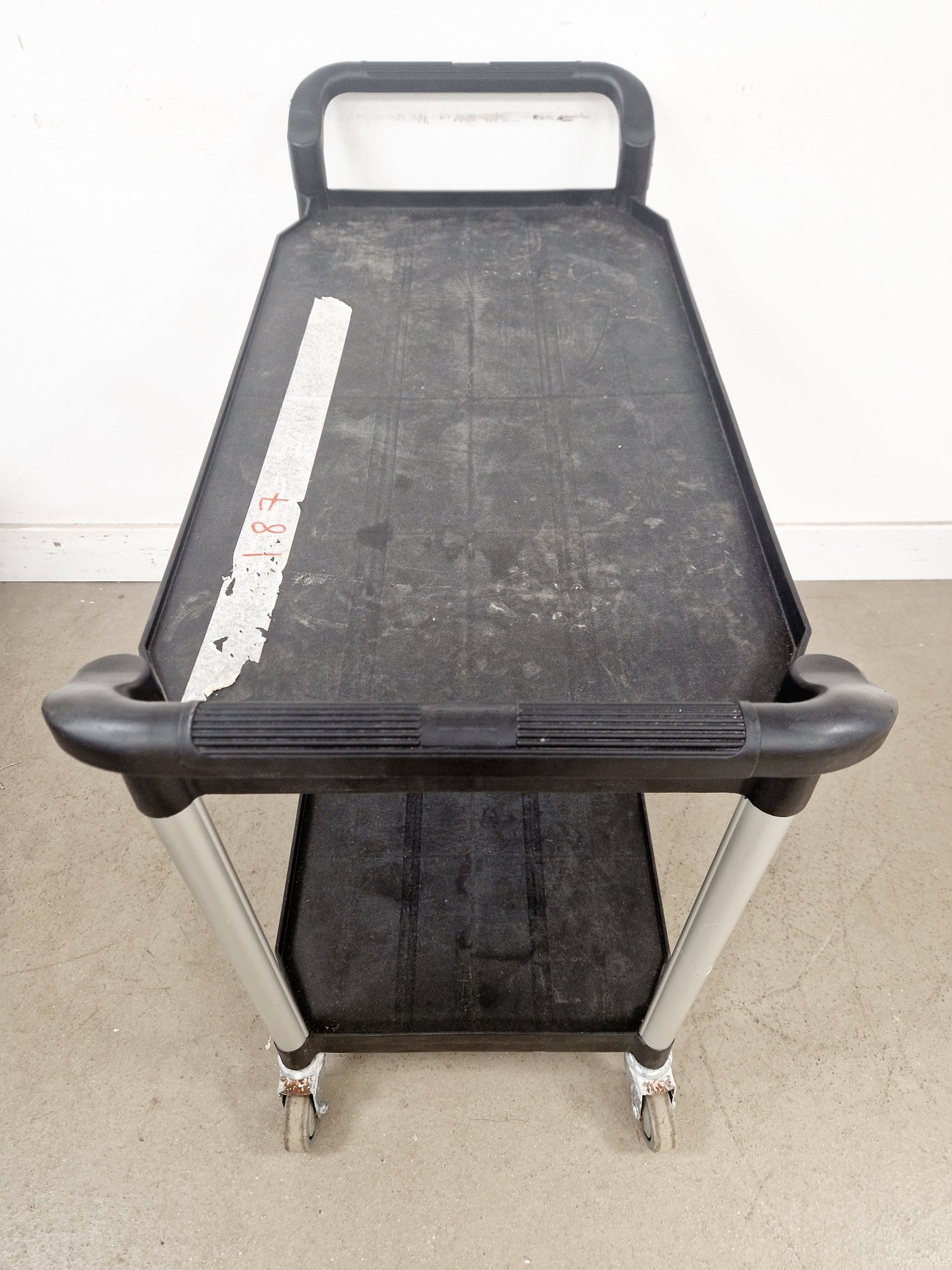 Image of Black Two Tier Trolley L x 50 W x 110 H x 97 cm