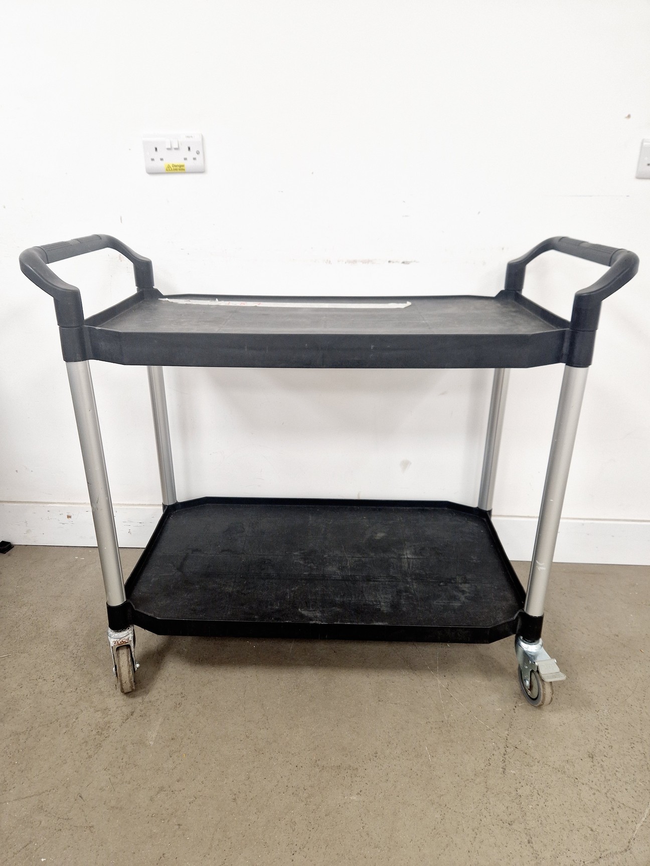 Image of Black Two Tier Trolley L x 50 W x 110 H x 97 cm
