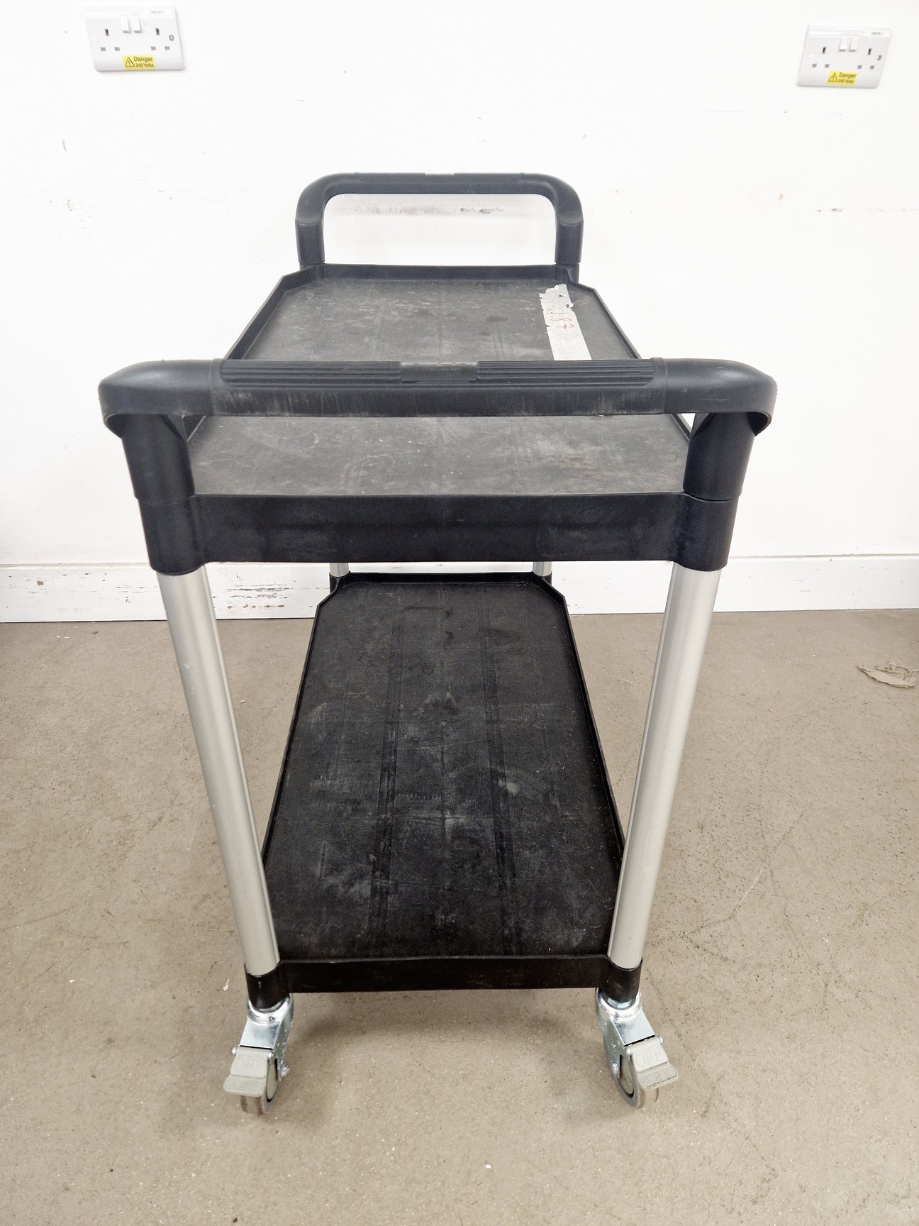 Image of Black Two Tier Trolley L x 50 W x 110 H x 97 cm
