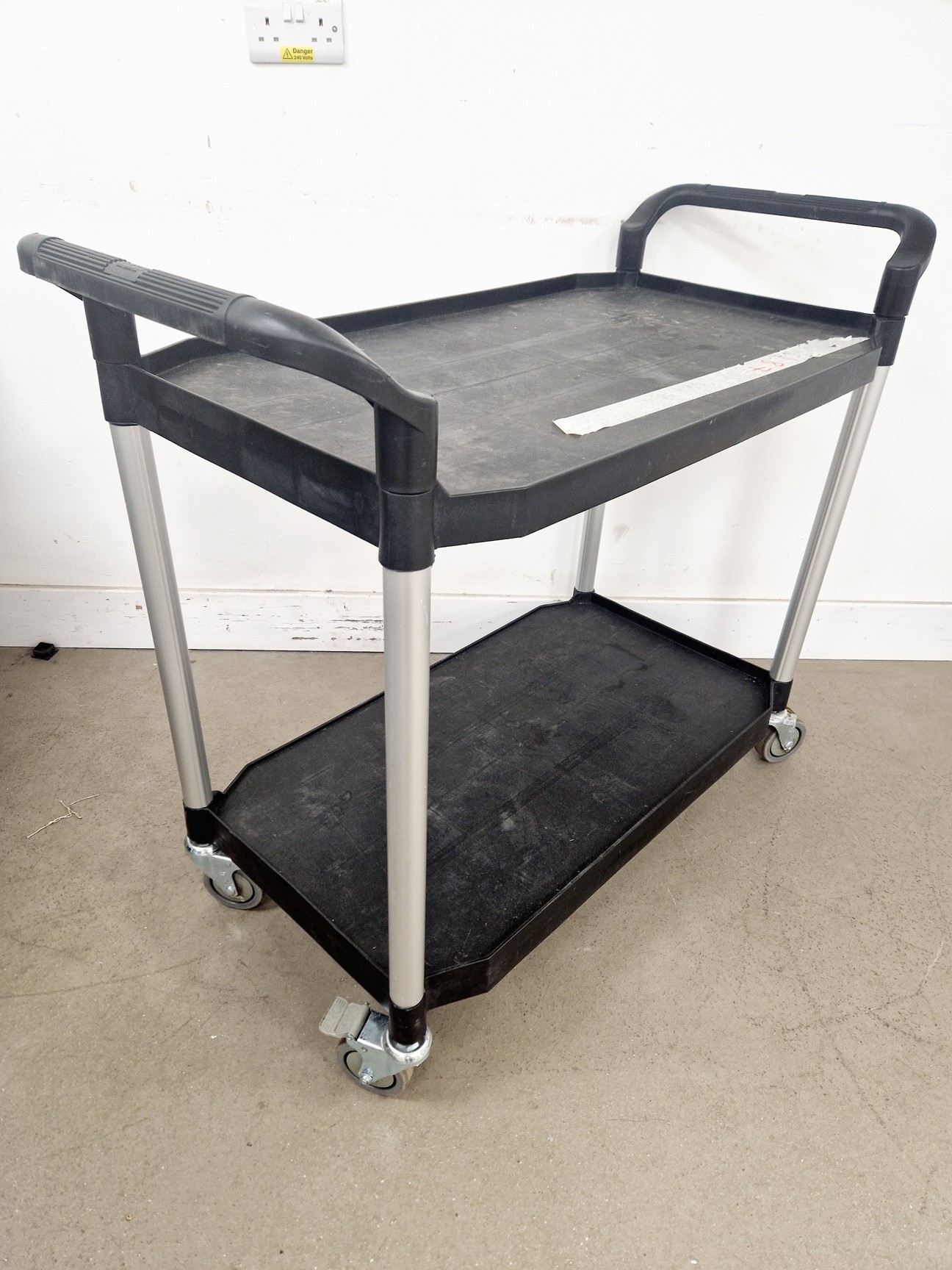 Image of Black Two Tier Trolley L x 50 W x 110 H x 97 cm