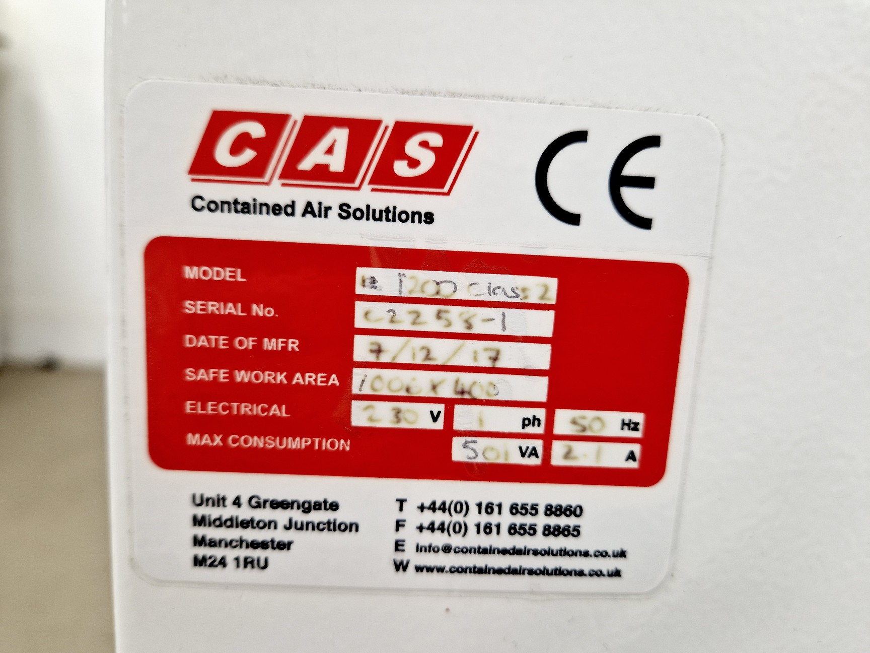 Image of BioMat 2 Class ll Microbiological Safety Cabinet Lab