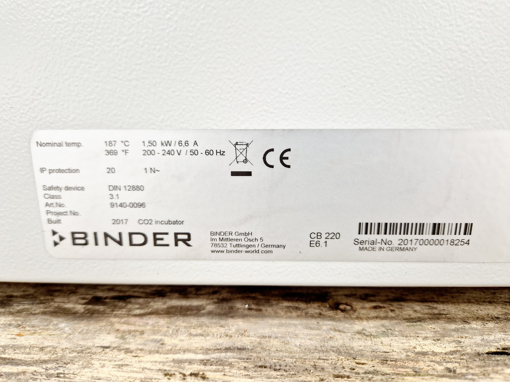 Image of Binder CB 220 Laboratory Incubator