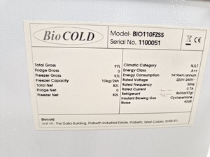 Thumbnail image of BioCold Laboratory Freezer Model-BIO110FZSS Lab