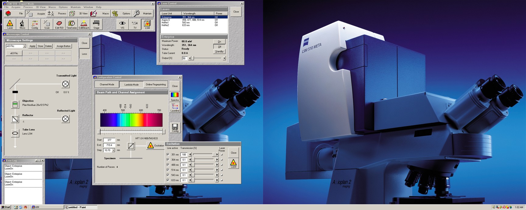Image of Zeiss LSM510 META Confocal System - Axiovert 200M Multi-Laser System Lab