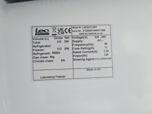 Thumbnail image of LEC Medical LSFSF312BT Laboratory Freezer - Lab