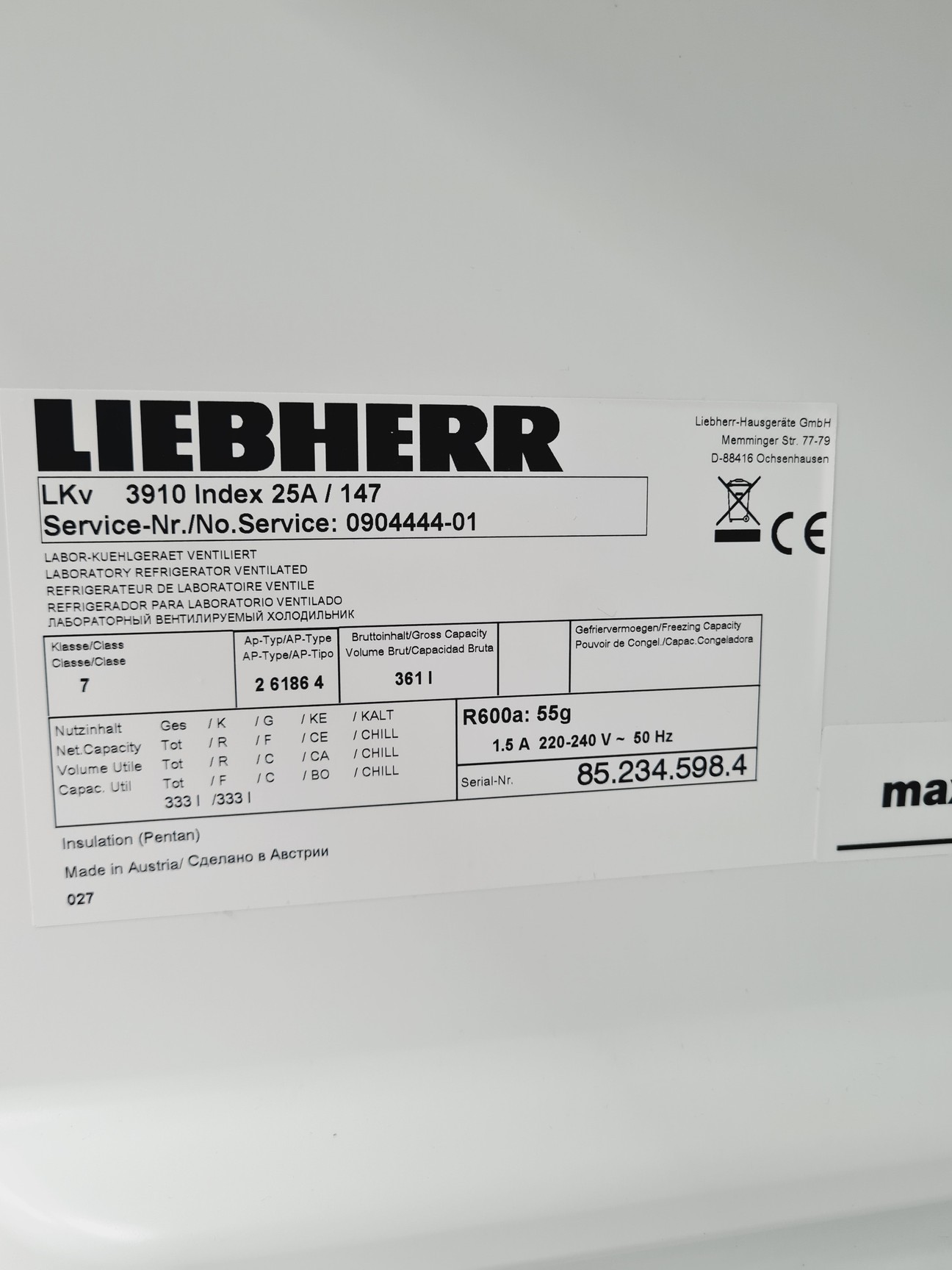 Image of Liebherr LKv 3910 MediLine Lab Refrigerator