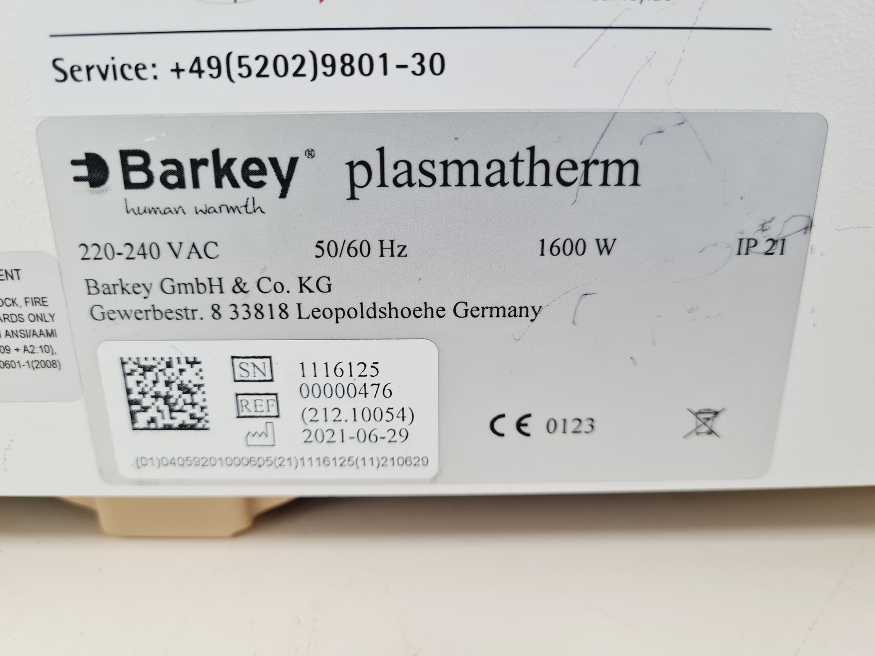 Image of Barkey Plasmatherm Blood & Plasma Bag Heating System Lab