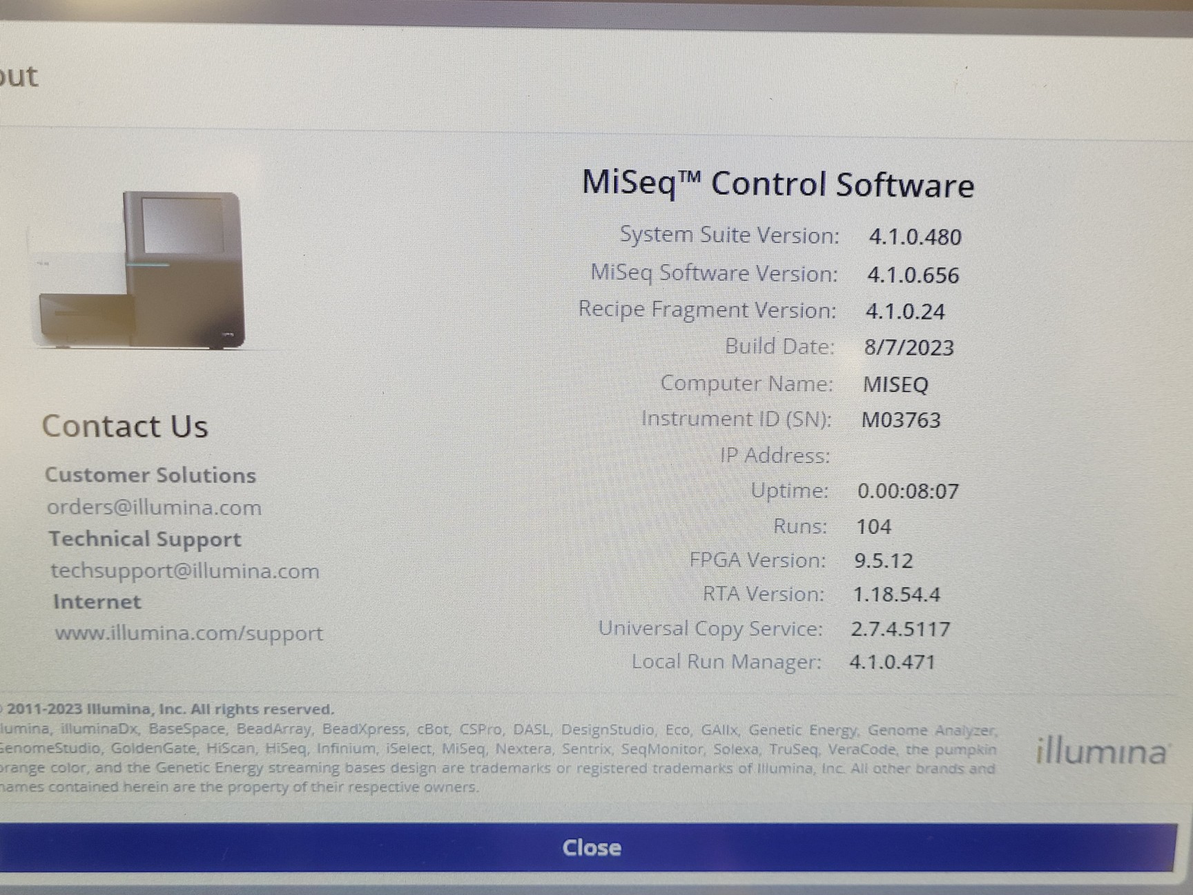 Image of Illumina MiSeq Benchtop Gene Sequencer 2015 Lab