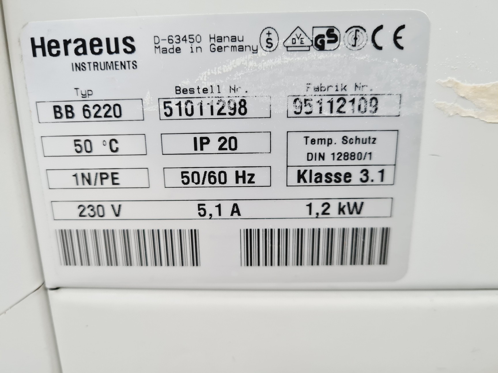 Image of Heraeus CO2 Incubator BB6220 Lab Oven - Spares / Repairs Faulty CO2 Sensor Lab