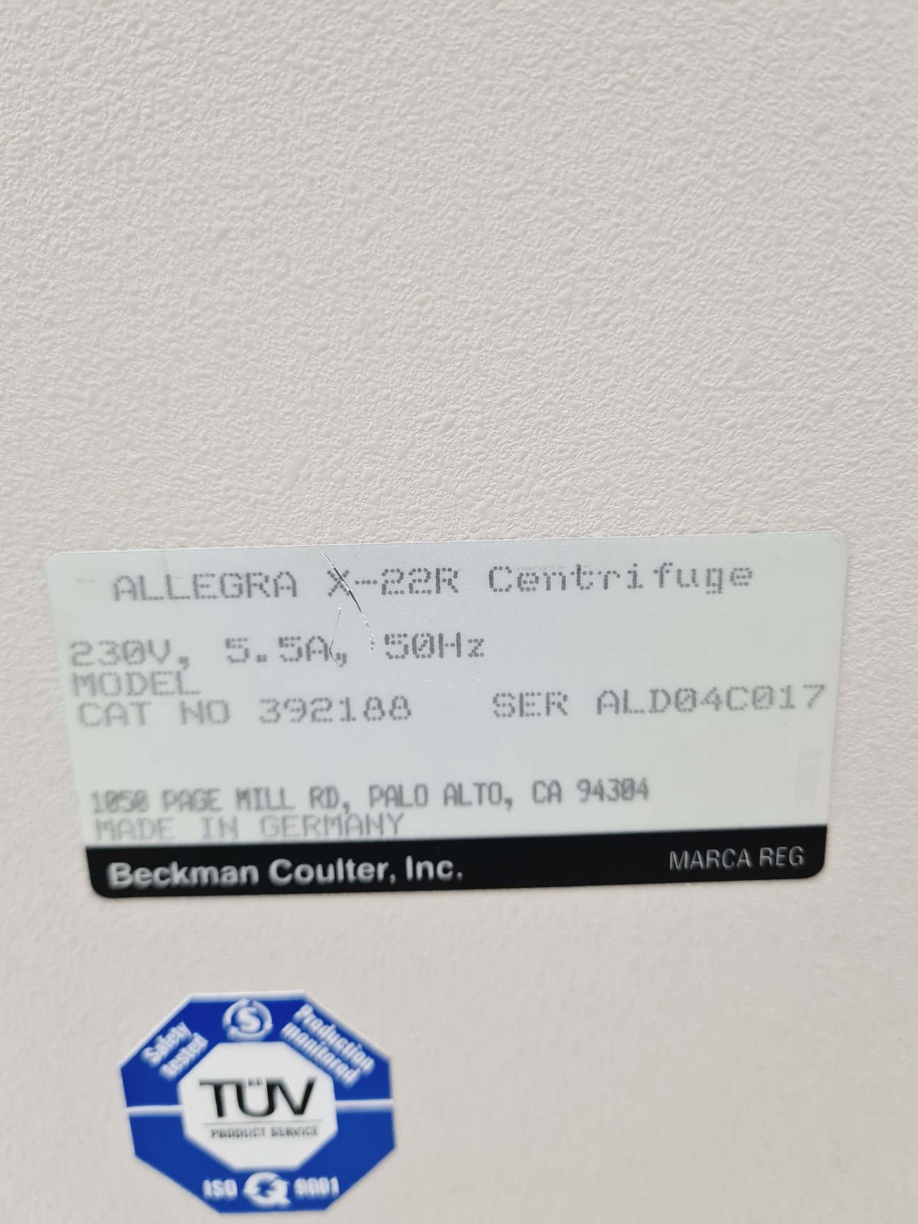 Image of Beckman Allegra X-22R  Benchtop Centrifuge Spares/Repair Lab