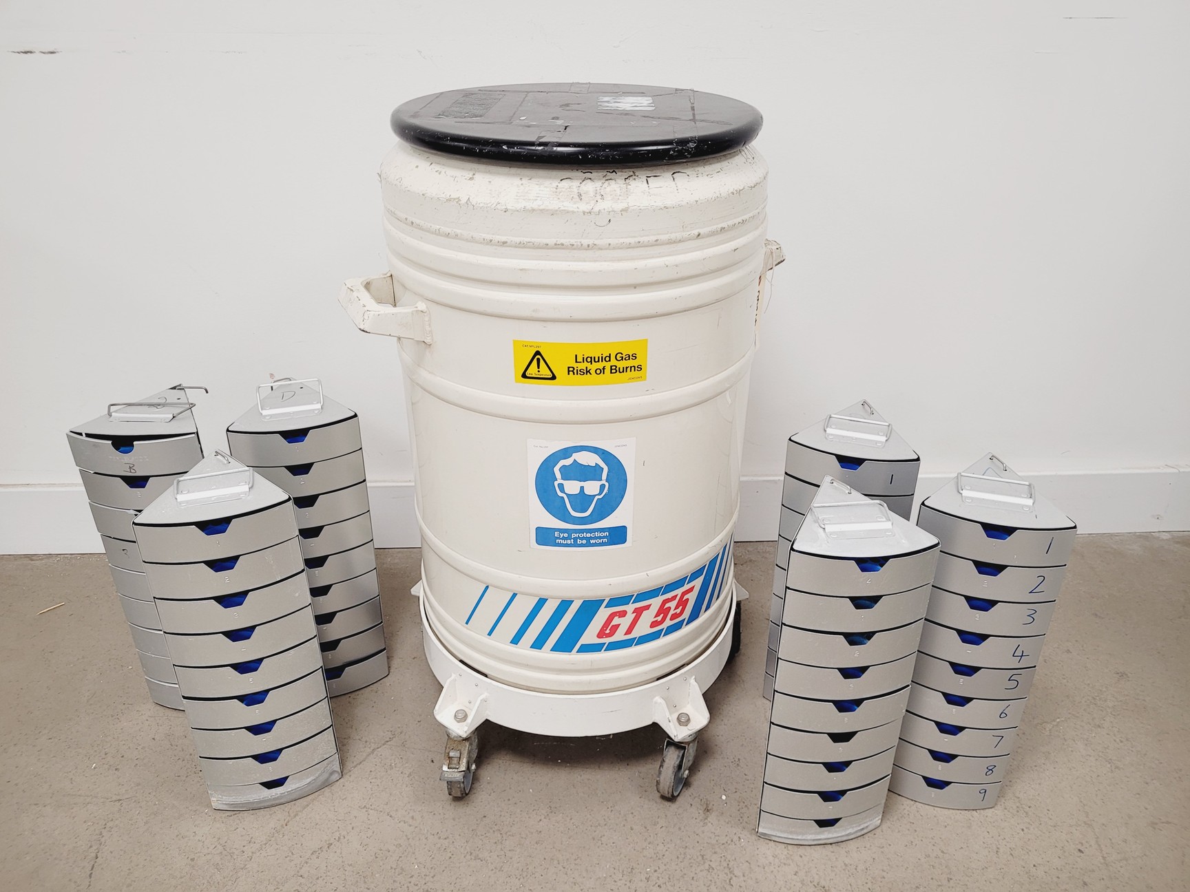 Image of GT 55 Liquid Nitrogen Dewar w/ Storage Racking Lab