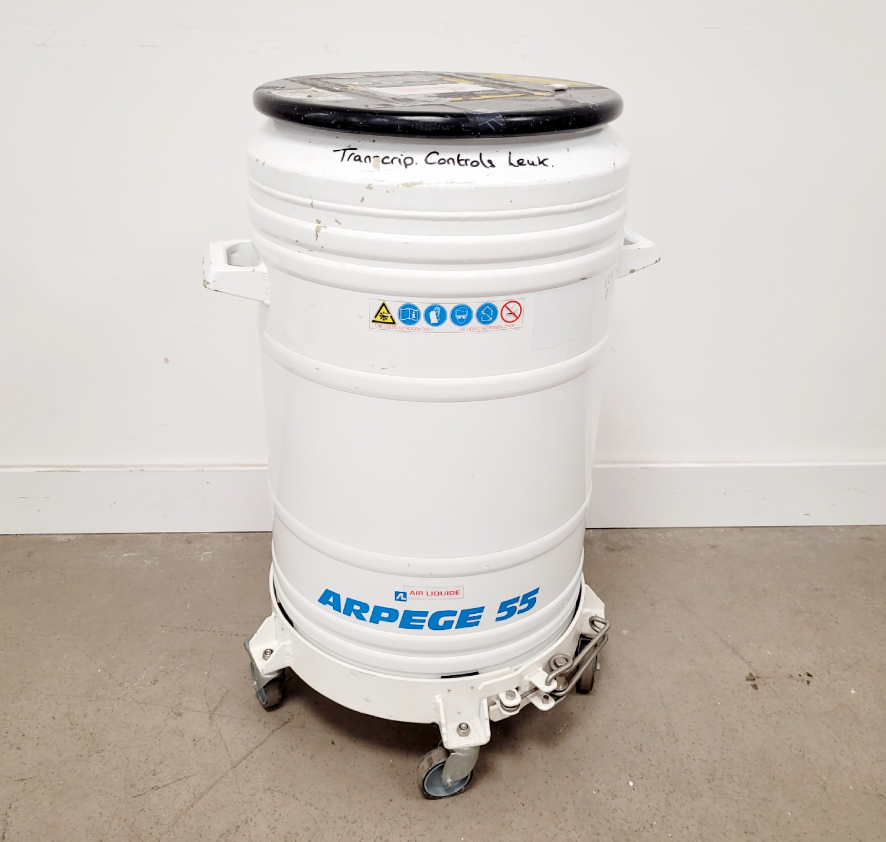 Image of Air Liquide Arpege 55 Liquid Nitrogen Dewar w/ Storage Racks Lab