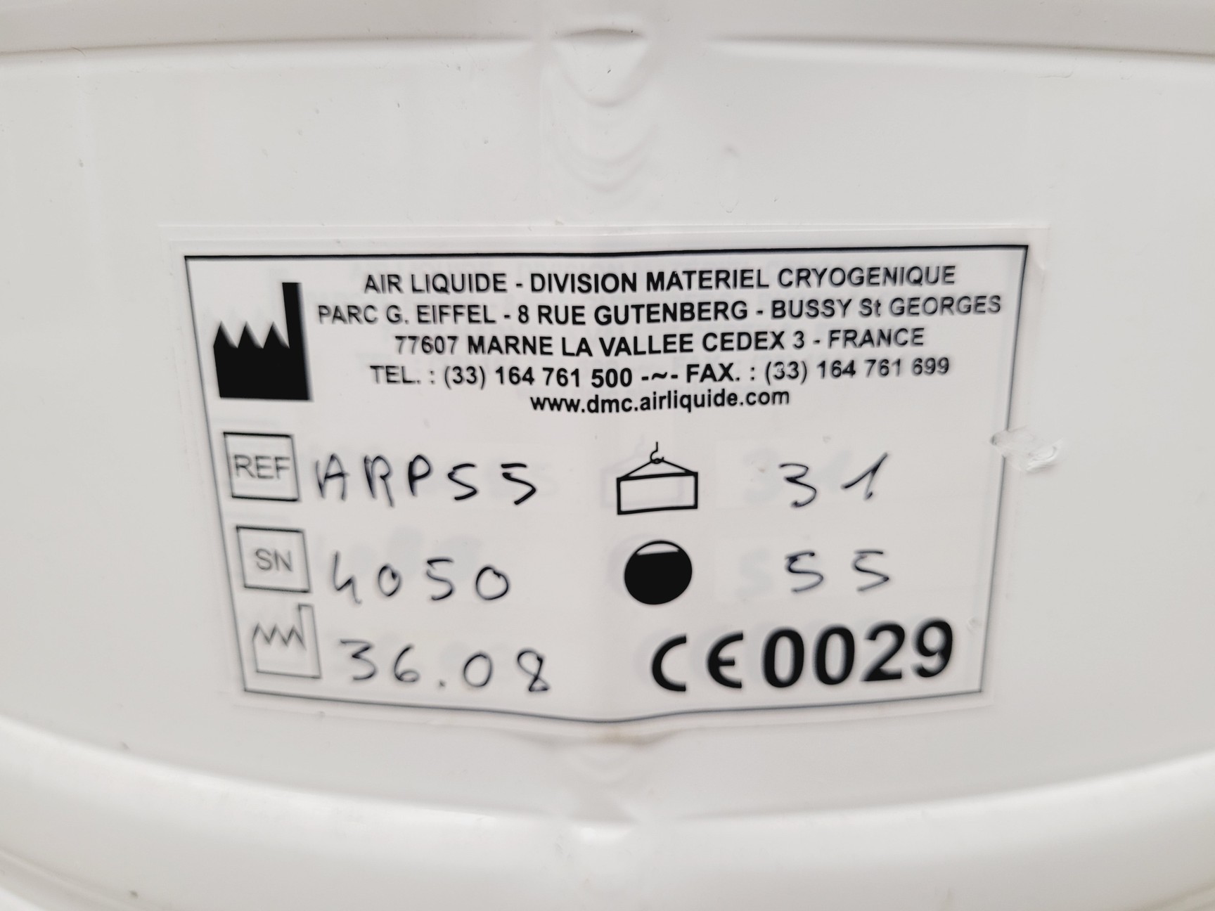 Image of Air Liquide Arpege 55 Liquid Nitrogen Dewar w/ Storage Racks Lab