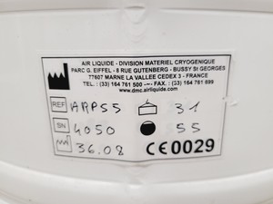 Thumbnail image of Air Liquide Arpege 55 Liquid Nitrogen Dewar w/ Storage Racks Lab