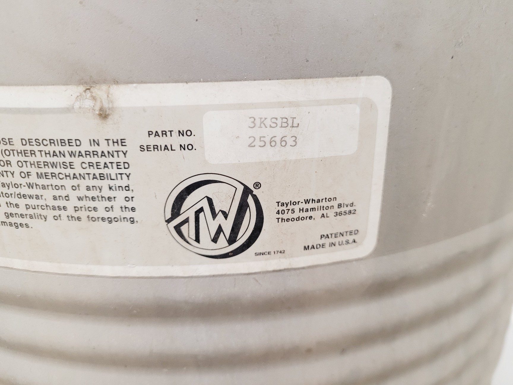 Image of Taylor-Wharton K Series - 3K Cryogenic Storage Dewar w/ 6 x Storage Racks