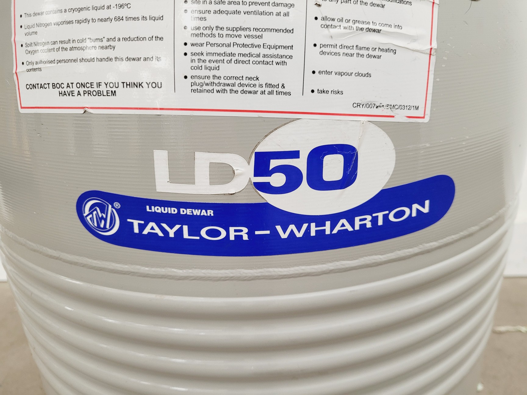 Image of Taylor-Wharton LD50 Liquid Nitrogen Dewar 
