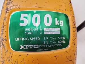Thumbnail image of Kito SF-480 Electric Chain Hoist 500kg