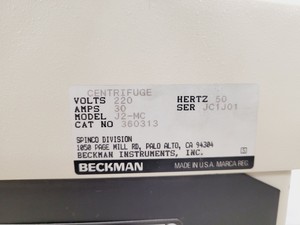 Thumbnail image of Beckman J2-MC Centrifuge -Rotor Not Included Lab