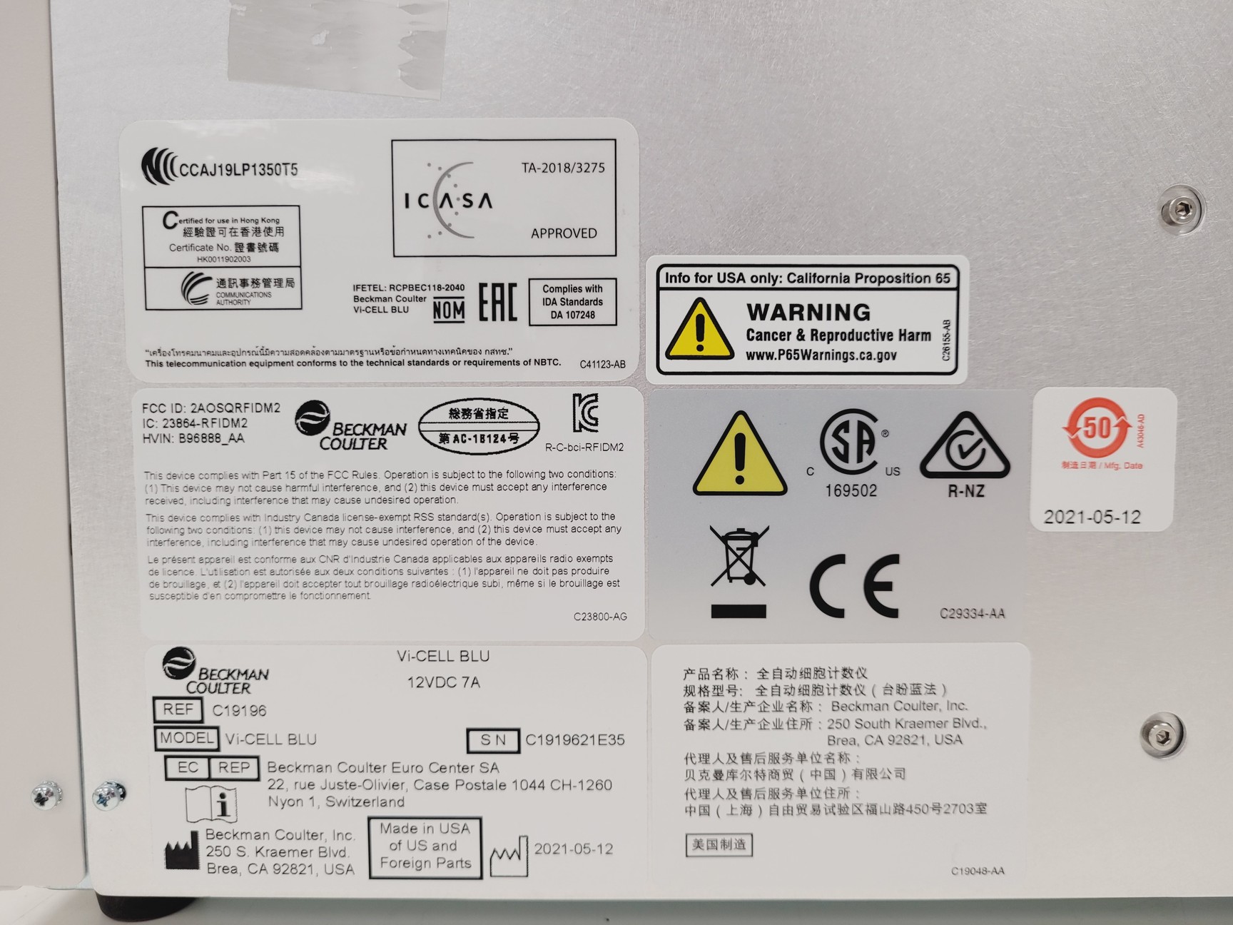 Image of Beckman Coulter Vi-CELL BLU Cell Counter Lab