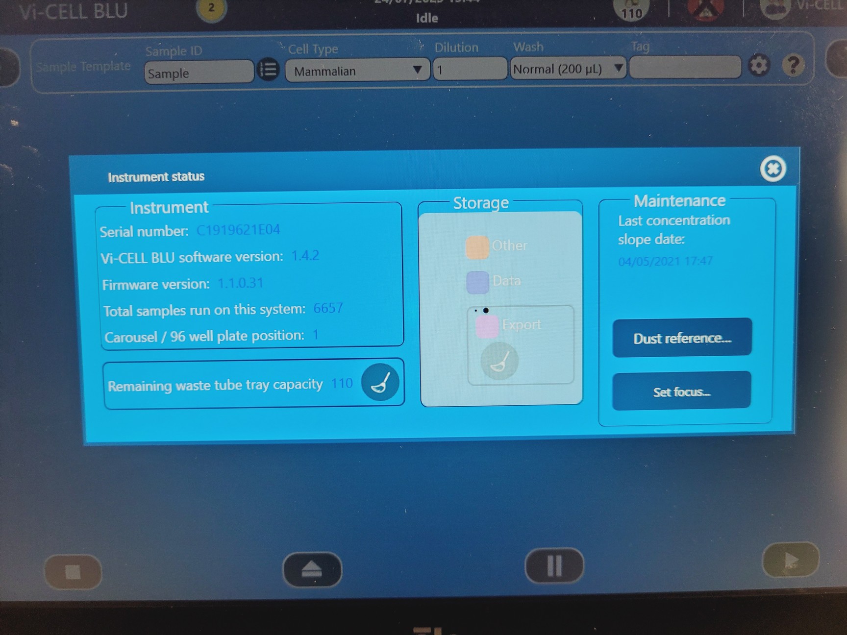 Image of Beckman Coulter Vi-CELL BLU Cell Viability Analyzer Lab (2021)