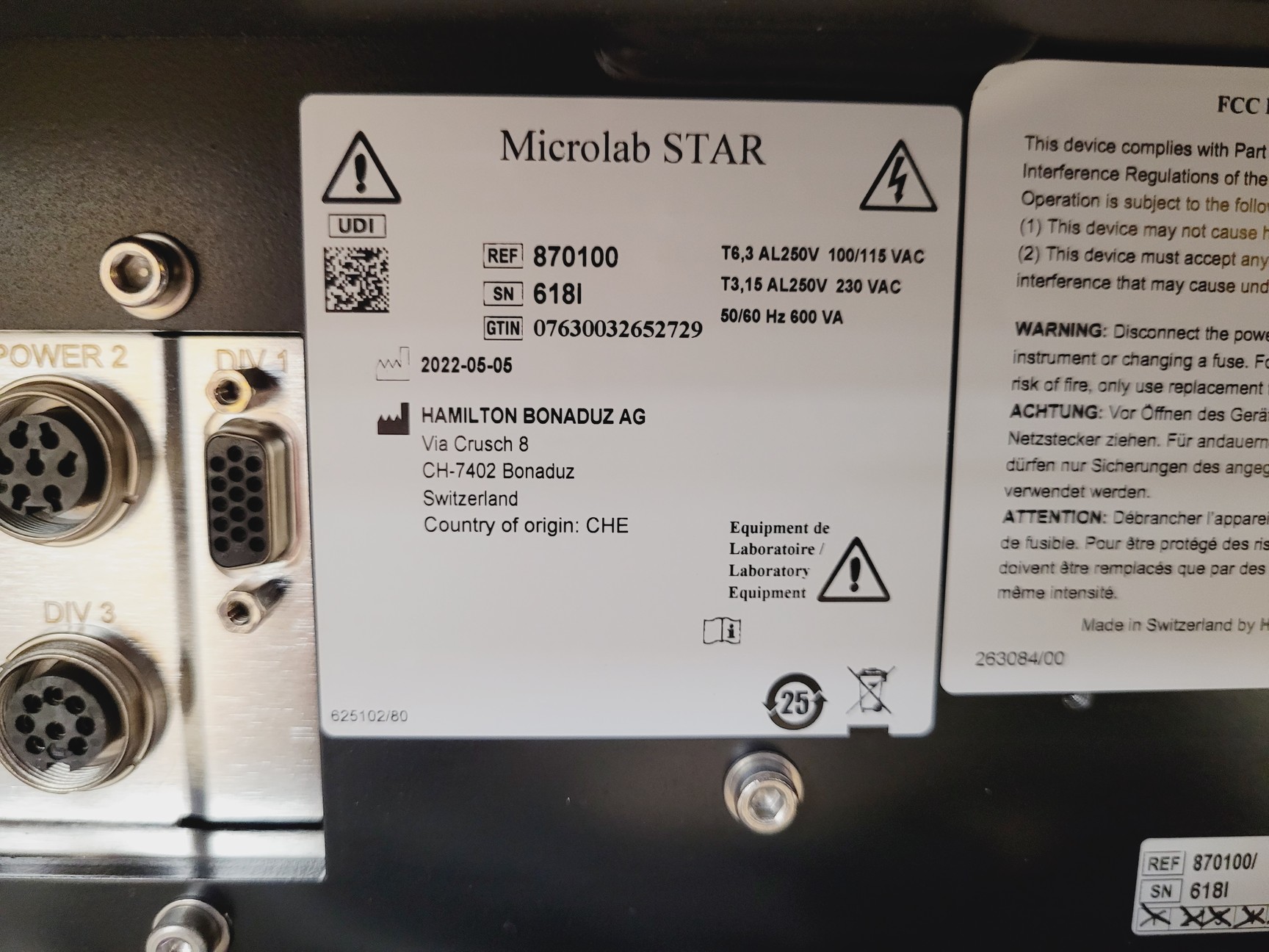 Image of Hamilton Microlab STAR Liquid Handler SPAN-8 96-Well Dispensing Head Lab