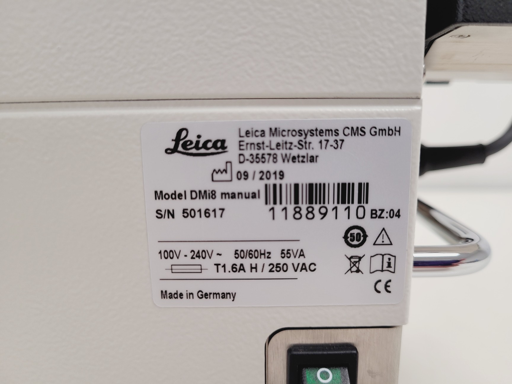 Image of Leica DMi8 Inverted Microscope w/ Tiltable Transmitted Light Arm & 5 x Objective