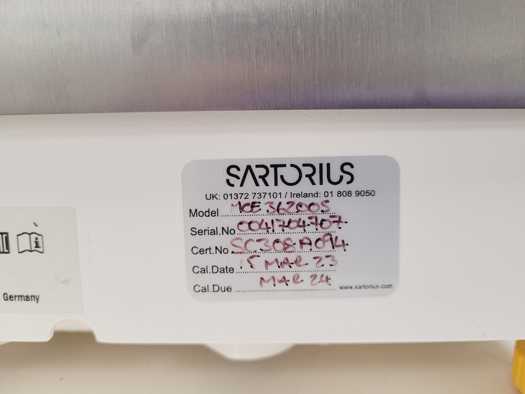 Image of Sartorius Cubis MCE36200S-2S00-0 36.2kg Max Weight Balance