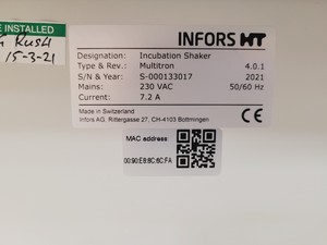 Thumbnail image of Infors HT Multitron/Pro Triple Stack Shaking Co2 Incubators w/ Humidity Lab