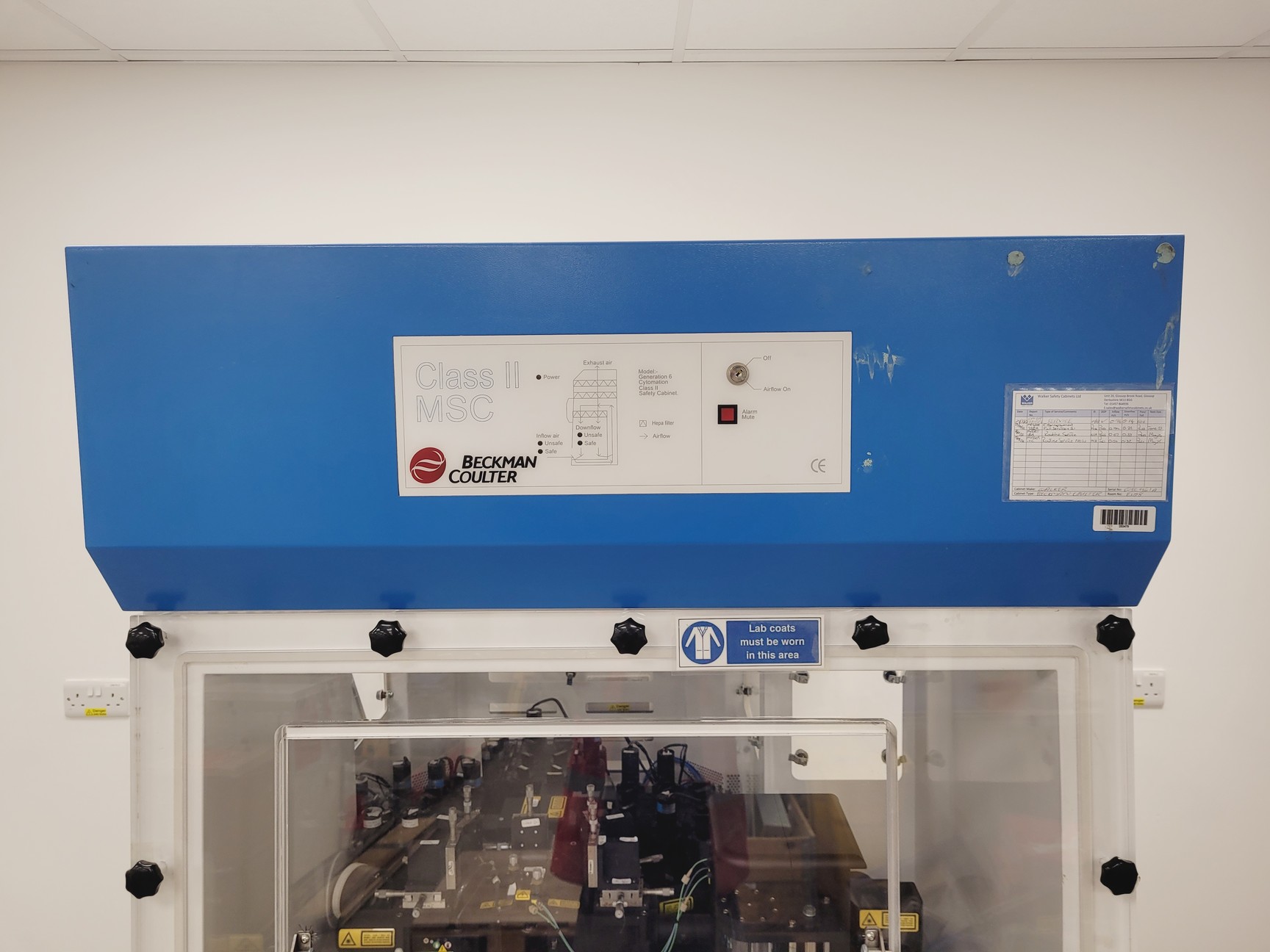Image of Beckman Coulter MoFlo Laser Cytomation System w/ MSC Class II Safety Cabinet S/R