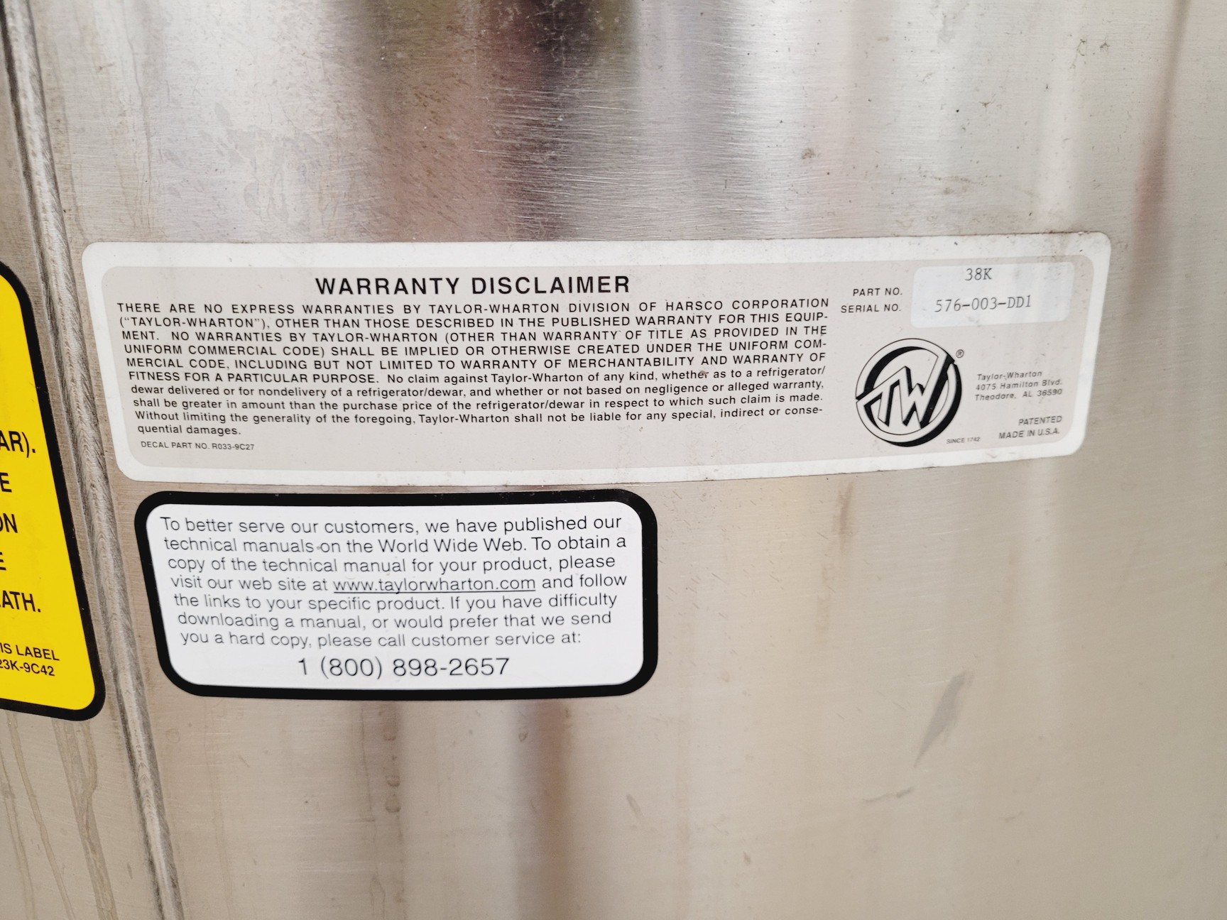 Image of Taylor-Wharton 38K K Series Liquid Nitrogen Storage Dewar lab