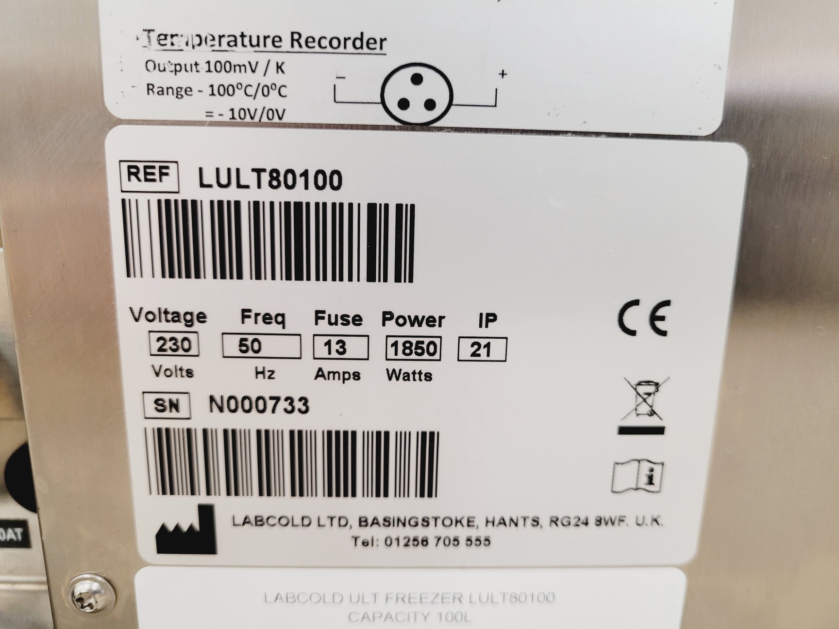 Image of Labcold Ultra-Low Temperature -80 Freezer LULT80100 - Spares/Repair 