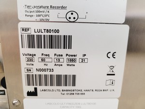 Thumbnail image of Labcold Ultra-Low Temperature -80 Freezer LULT80100 - Spares/Repair 