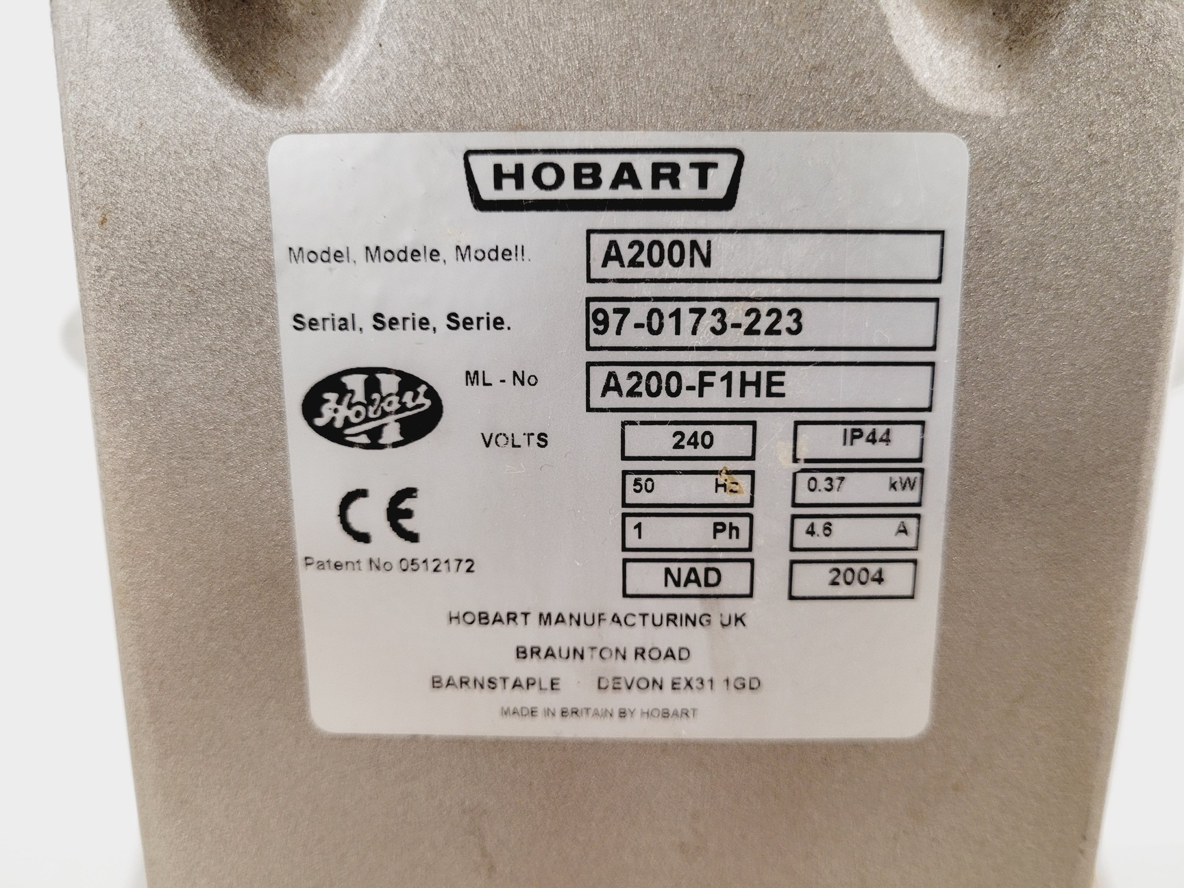 Image of Hobart A200N 20 Litre Standing Floor Model Mixer