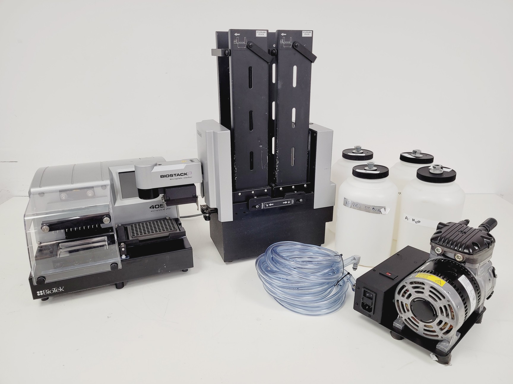 Image of BioTek 405 TS Microplate Washer w/ Biostack 3 Microplate Stacker & Vacuum Pump 2