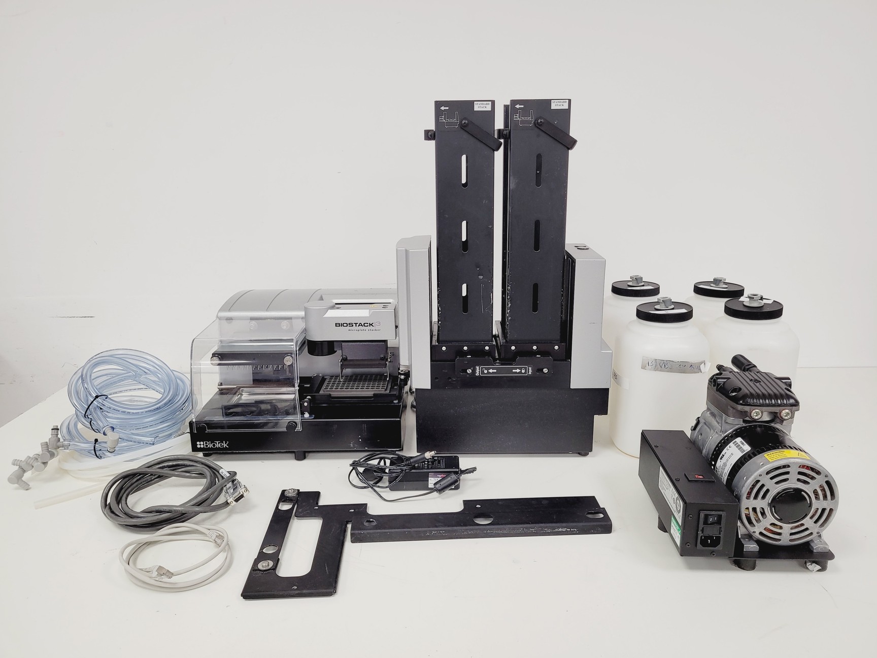Image of BioTek 405 TS Microplate Washer w/ Biostack 3 Microplate Stacker & Vacuum Pump 2