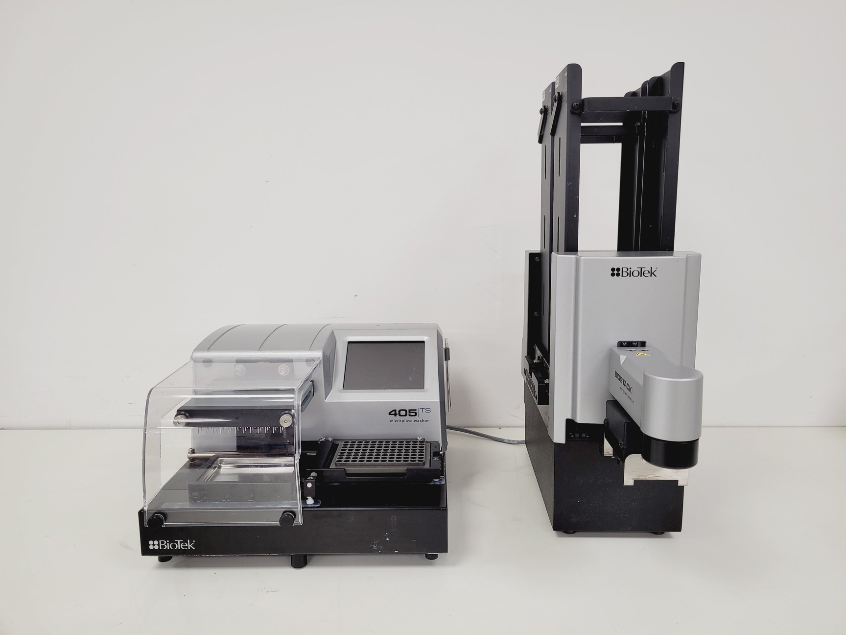Image of BioTek 405 TS Microplate Washer w/ Biostack 3 Microplate Stacker & Vacuum Pump 2
