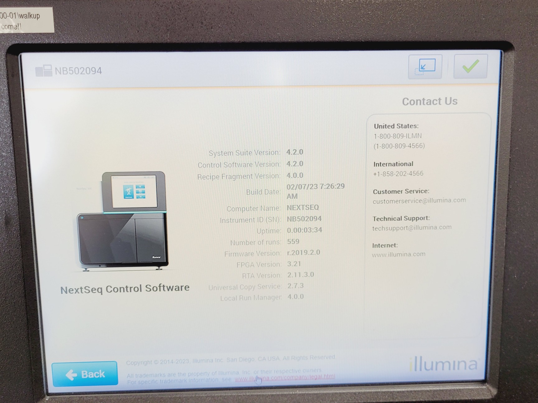 Image of Illumina NextSeq 500 System Whole-Genome Sequencing Lab