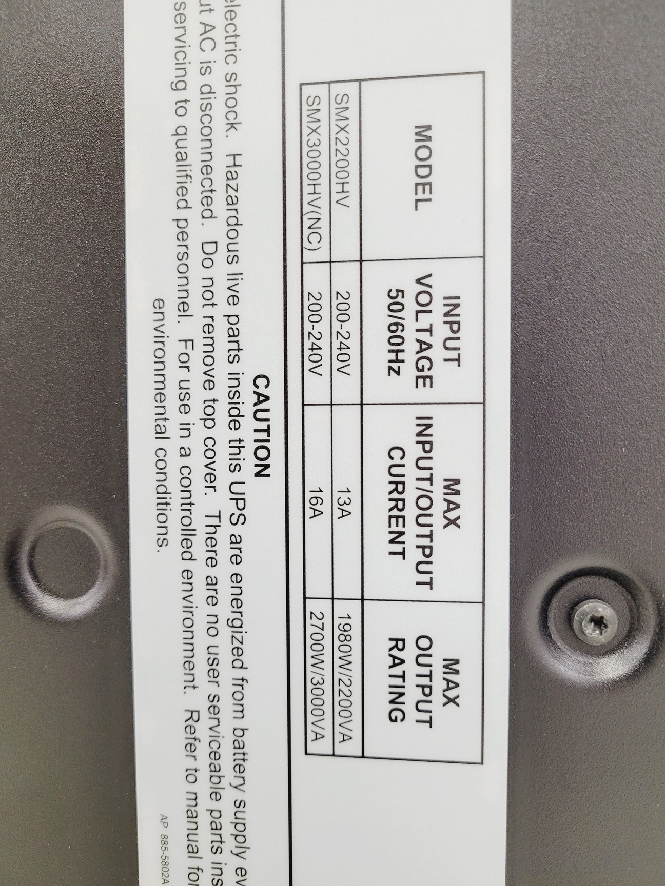Image of APC SMX2200HV UPS Tower - Spares/Repair 