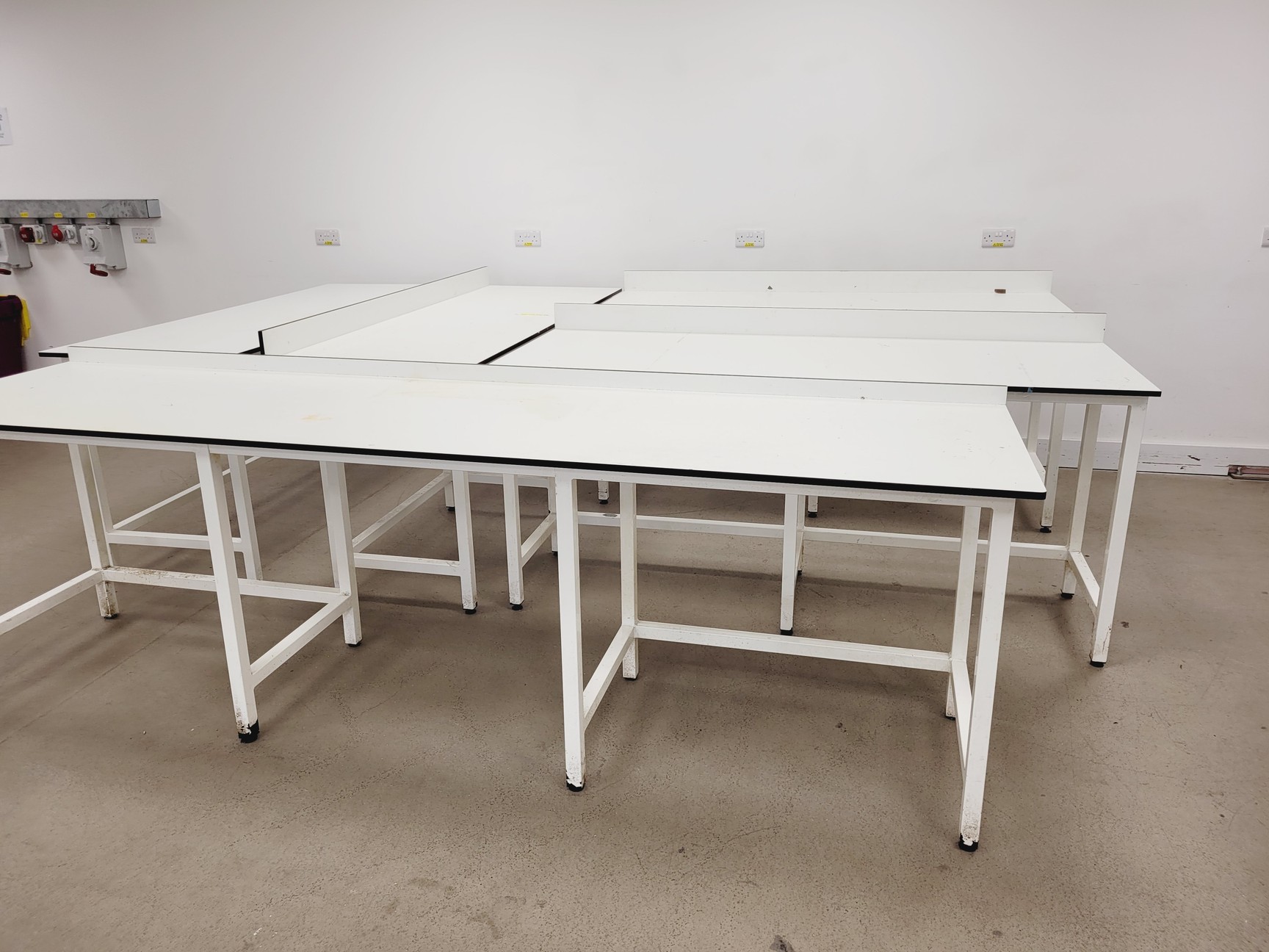 Image of 6 x White Trespa Tables Laboratory Benching