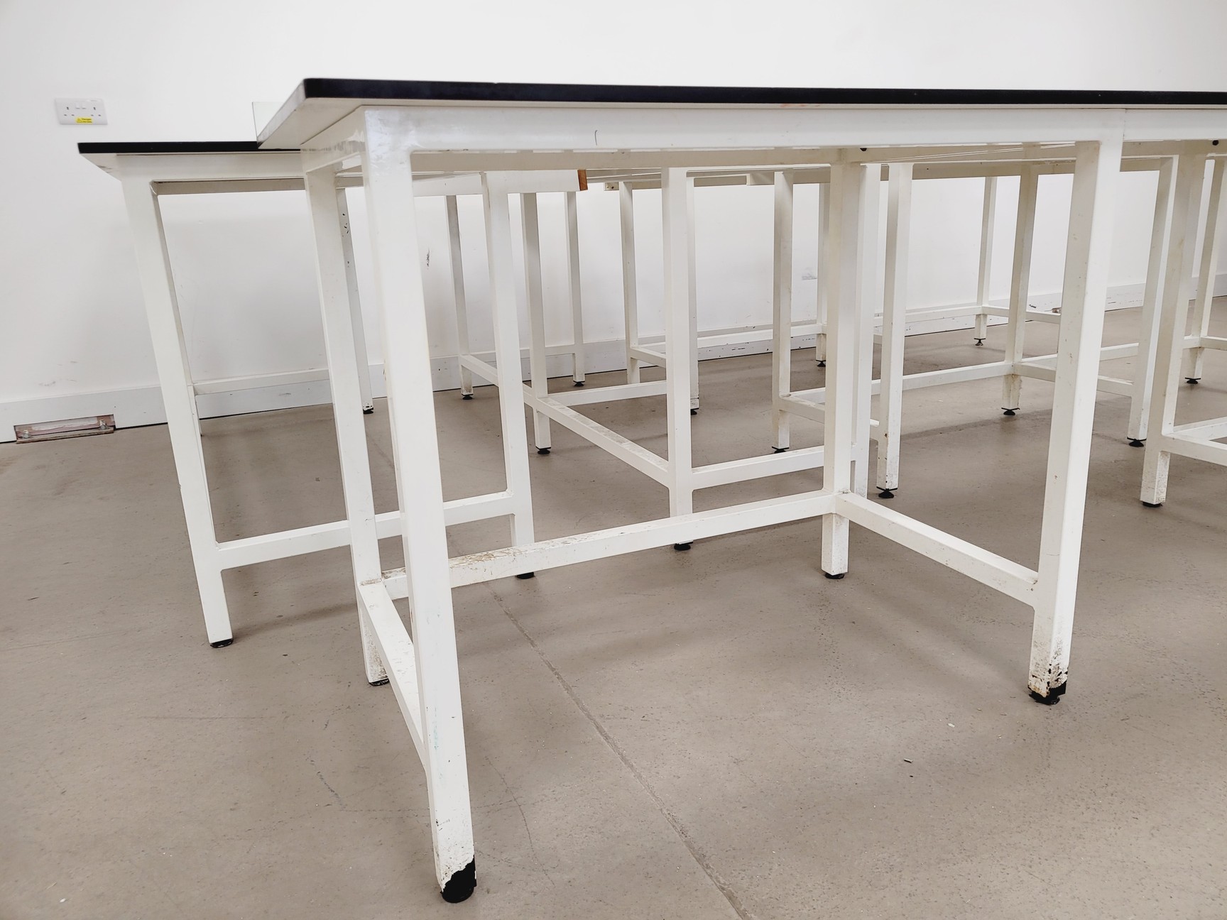 Image of 6 x White Trespa Tables Laboratory Benching