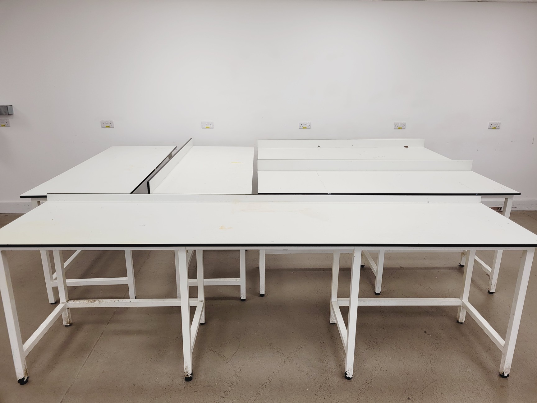 Image of 6 x White Trespa Tables Laboratory Benching