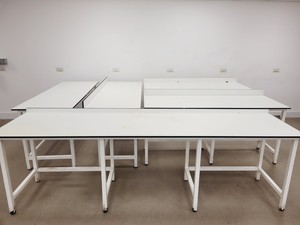 Thumbnail image of 6 x White Trespa Tables Laboratory Benching